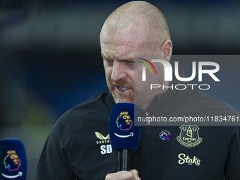 Everton F.C. manager Sean Dyche is present during the Premier League match between Everton and Wolverhampton Wanderers at Goodison Park in L...