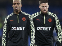 Mario Lemina #5 of Wolverhampton Wanderers F.C. participates in the Premier League match between Everton and Wolverhampton Wanderers at Good...