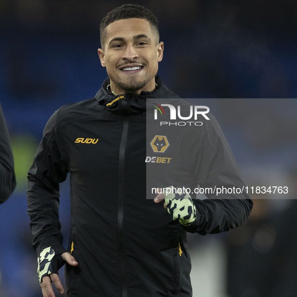 During the Premier League match between Everton and Wolverhampton Wanderers at Goodison Park in Liverpool, England, on December 4, 2024. 