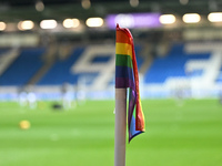 A rainbow corner flag is present before the Sky Bet League 1 match between Peterborough United and Burton Albion at the Weston Homes Stadium...