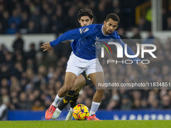 Iliman Ndiaye #10 of Everton F.C. plays during the Premier League match between Everton and Wolverhampton Wanderers at Goodison Park in Live...