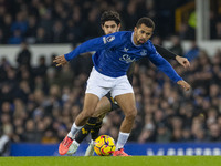 Iliman Ndiaye #10 of Everton F.C. plays during the Premier League match between Everton and Wolverhampton Wanderers at Goodison Park in Live...