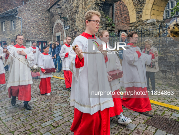 The annual Catholic City Procession takes place in Maastricht, Netherlands, on May 19, 2024. Processions are an age-old tradition and part o...