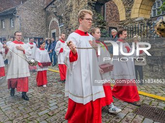 The annual Catholic City Procession takes place in Maastricht, Netherlands, on May 19, 2024. Processions are an age-old tradition and part o...