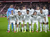 Real Madrid line up uring the La Liga match between Athletic Club and Real Madrid CF at Estadio de San Mames on December 3, 2024 in Bilbao,...