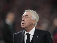 Carlo Ancelotti head coach of Real Madrid during the La Liga match between Athletic Club and Real Madrid CF at Estadio de San Mames on Decem...