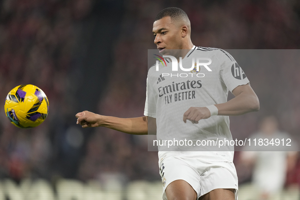 Kylian Mbappe centre-forward of Real Madrid and France during the La Liga match between Athletic Club and Real Madrid CF at Estadio de San M...