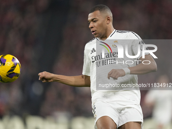 Kylian Mbappe centre-forward of Real Madrid and France during the La Liga match between Athletic Club and Real Madrid CF at Estadio de San M...