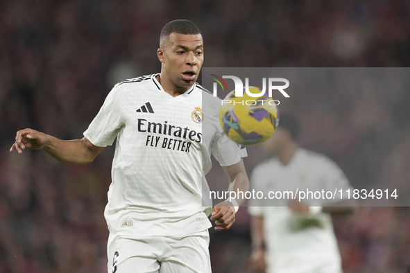 Kylian Mbappe centre-forward of Real Madrid and France during the La Liga match between Athletic Club and Real Madrid CF at Estadio de San M...