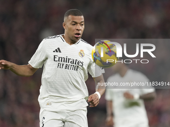 Kylian Mbappe centre-forward of Real Madrid and France during the La Liga match between Athletic Club and Real Madrid CF at Estadio de San M...