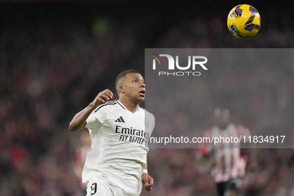 Kylian Mbappe centre-forward of Real Madrid and France during the La Liga match between Athletic Club and Real Madrid CF at Estadio de San M...