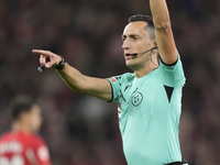 Referee Jose Maria Sanchez Martinez during the La Liga match between Athletic Club and Real Madrid CF at Estadio de San Mames on December 3,...