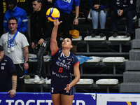 Avery Skinner of Chieri '76 plays during the Serie A1 Tigota match between Reale Mutua Fenera Chieri '76 and SMI Roma Volley at PalaRuffini...