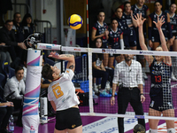 Giulia Melli of SMI Roma Volley is in action during the Serie A1 Tigota match between Reale Mutua Fenera Chieri '76 and SMI Roma Volley at P...