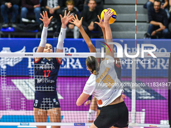 Gabriela Orvosova of SMI Roma Volley is in action during the Serie A1 Tigota match between Reale Mutua Fenera Chieri '76 and SMI Roma Volley...