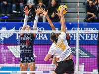 Gabriela Orvosova of SMI Roma Volley is in action during the Serie A1 Tigota match between Reale Mutua Fenera Chieri '76 and SMI Roma Volley...