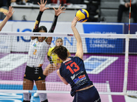 Lucille Giquel of Chieri '76 participates in the Serie A1 Tigota match between Reale Mutua Fenera Chieri '76 and SMI Roma Volley at PalaRuff...