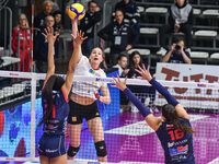 #18 Garbiela Orvosova of SMI Roma Volley is in action during the Serie A1 Tigota match between Reale Mutua Fenera Chieri '76 and SMI Roma Vo...