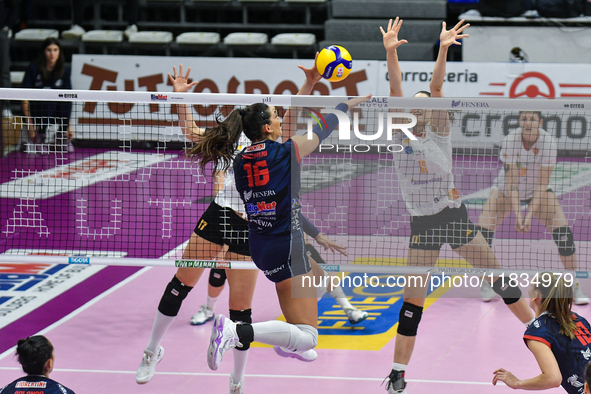 Katerina Zakchaiou of Chieri '76 plays during the Serie A1 Tigota match between Reale Mutua Fenera Chieri '76 and SMI Roma Volley at PalaRuf...