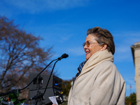 Hollywood stars Annette Bening and Elliot Page join Senator Markey to speak in support of gender-affirming care at the Supreme Court in Wash...