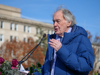 Hollywood stars Annette Bening and Elliot Page join Senator Markey to speak in support of gender-affirming care at the Supreme Court in Wash...