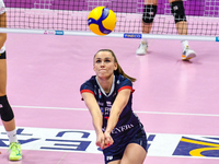 Sarah Van Aalen of Chieri '76 is in action during the Serie A1 Tigota match between Reale Mutua Fenera Chieri '76 and SMI Roma Volley at Pal...