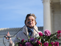 Hollywood stars Annette Bening and Elliot Page join Senator Markey to speak in support of gender-affirming care at the Supreme Court in Wash...