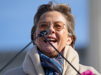 Hollywood stars Annette Bening and Elliot Page join Senator Markey to speak in support of gender-affirming care at the Supreme Court in Wash...