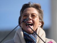 Hollywood stars Annette Bening and Elliot Page join Senator Markey to speak in support of gender-affirming care at the Supreme Court in Wash...