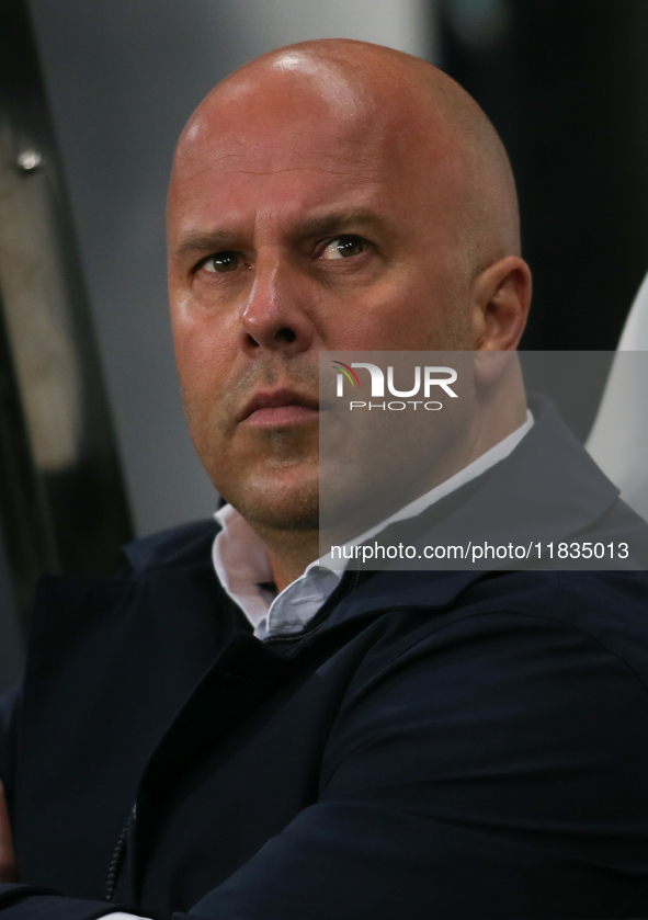 Liverpool Manager Arne Slot is present during the Premier League match between Newcastle United and Liverpool at St. James's Park in Newcast...