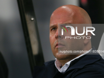 Liverpool Manager Arne Slot is present during the Premier League match between Newcastle United and Liverpool at St. James's Park in Newcast...