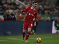 Andrew Robertson of Liverpool plays during the Premier League match between Newcastle United and Liverpool at St. James's Park in Newcastle,...