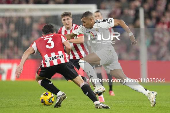 Kylian Mbappe centre-forward of Real Madrid and France during the La Liga match between Athletic Club and Real Madrid CF at Estadio de San M...