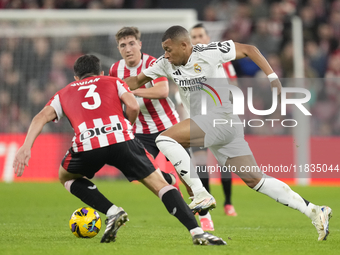 Kylian Mbappe centre-forward of Real Madrid and France during the La Liga match between Athletic Club and Real Madrid CF at Estadio de San M...