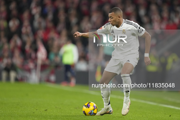 Kylian Mbappe centre-forward of Real Madrid and France during the La Liga match between Athletic Club and Real Madrid CF at Estadio de San M...