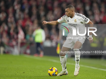 Kylian Mbappe centre-forward of Real Madrid and France during the La Liga match between Athletic Club and Real Madrid CF at Estadio de San M...