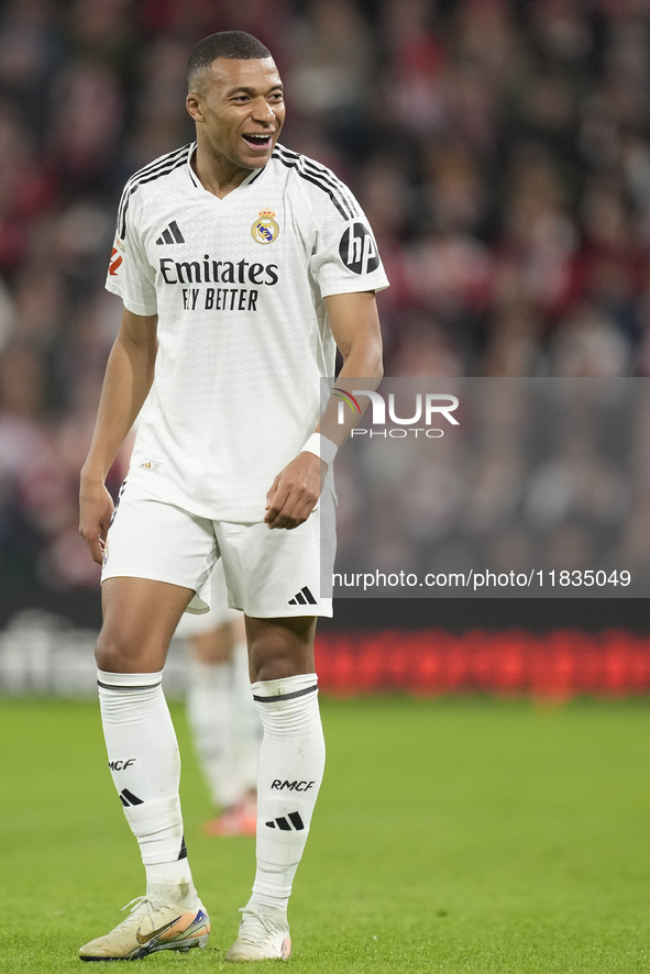 Kylian Mbappe centre-forward of Real Madrid and France during the La Liga match between Athletic Club and Real Madrid CF at Estadio de San M...