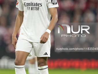 Kylian Mbappe centre-forward of Real Madrid and France during the La Liga match between Athletic Club and Real Madrid CF at Estadio de San M...