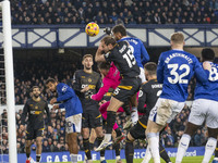 Dominic Calvert-Lewin #9 of Everton F.C. scores a goal during the Premier League match between Everton and Wolverhampton Wanderers at Goodis...