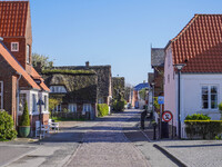 A general view of the traditional Danish houses is seen on the island in Nordby, Fano Island, Denmark, on April 29, 2024. (