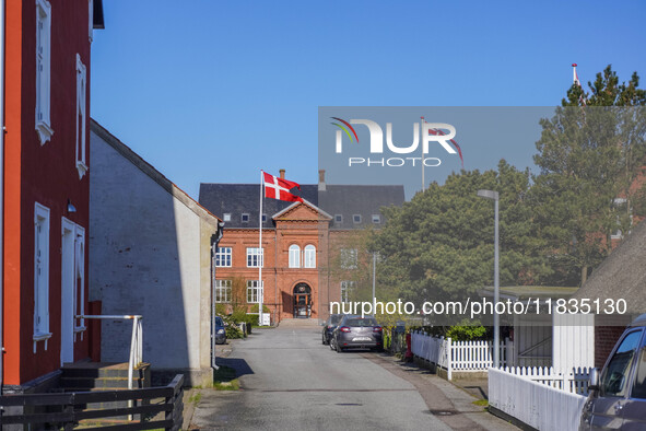 A general view of the traditional Danish houses is seen on the island in Nordby, Fano Island, Denmark, on April 29, 2024. 