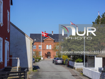 A general view of the traditional Danish houses is seen on the island in Nordby, Fano Island, Denmark, on April 29, 2024. (