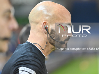 Referee Darren Drysdale officiates during the Sky Bet League 1 match between Peterborough United and Burton Albion at the Weston Homes Stadi...