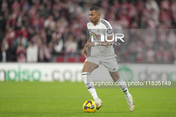 Kylian Mbappe centre-forward of Real Madrid and France during the La Liga match between Athletic Club and Real Madrid CF at Estadio de San M...