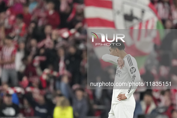 Jude Bellingham central midfield of Real Madrid and England after Athletic goal during the La Liga match between Athletic Club and Real Madr...