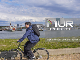 A general view of the port and shipyard is seen in Esbjerg, Jutland, Denmark, on April 29, 2024. (