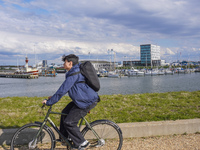 A general view of the port and shipyard is seen in Esbjerg, Jutland, Denmark, on April 29, 2024. (