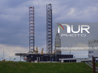 A general view of the port and shipyard is seen in Esbjerg, Jutland, Denmark, on April 29, 2024. (