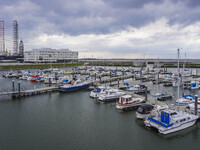 A general view of the port, marina, and shipyard is seen in Esbjerg, Jutland, Denmark, on April 29, 2024. (