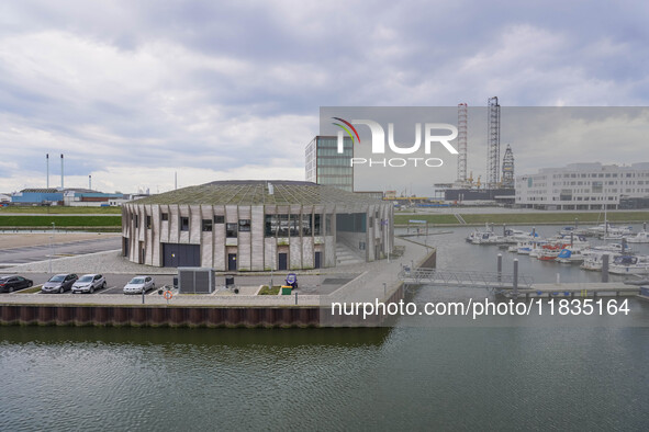 A general view of the port and shipyard is seen in Esbjerg, Jutland, Denmark, on April 29, 2024. 